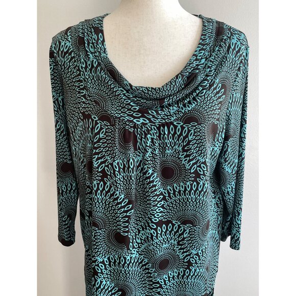 N-Touch Dresses & Skirts - VTG Y2K N-Touch Midi Skirt Set Womens M Teal/Brown Print